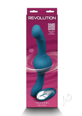 Revolution Tsunami Rechargeable Silicone Vibrator with Remote Control - Teal