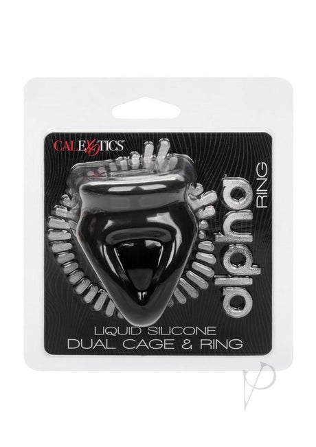 Alpha Liquid Silicone Dual Cage and Ring - Black