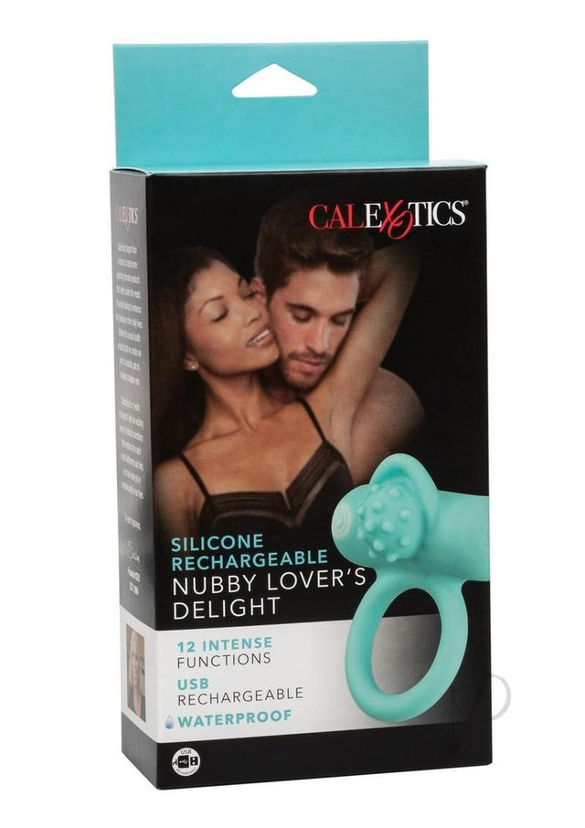 Couple's Enhancers Silicone Rechargeable Nubby Lover's Delight - Teal