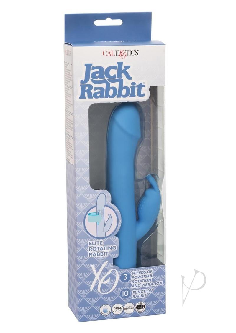 Jack Rabbit Elite Rotating Rabbit Silicone Rechargeable Vibrator - Blue