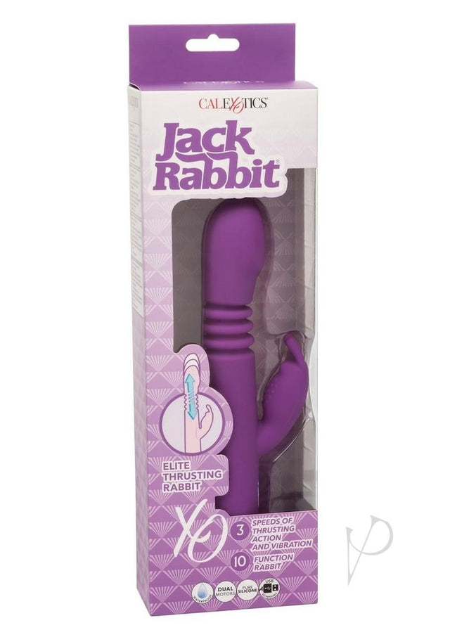 Jack Rabbit Elite Thrusting Rabbit Silicone Rechargeable Vibrator - Purple