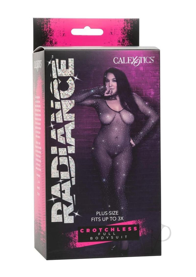 Radiance Crotchless Full Body Suit - Plus Size - Black