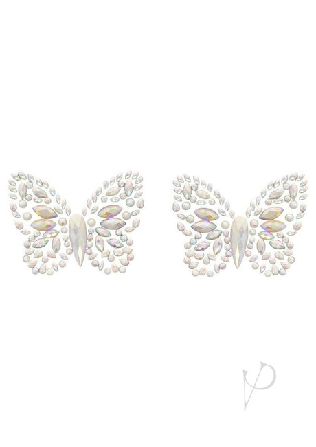 Leg Avenue Chrysallis Adhesive Glow in The Dark Nipple Jewels Sticker - O/S - Clear