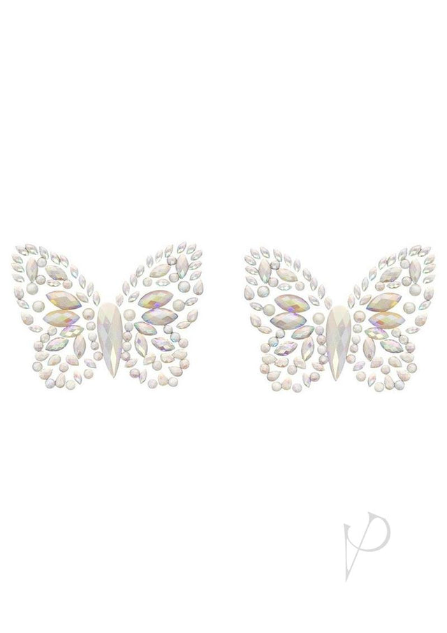 Leg Avenue Chrysallis Adhesive Glow in The Dark Nipple Jewels Sticker - O/S - Clear