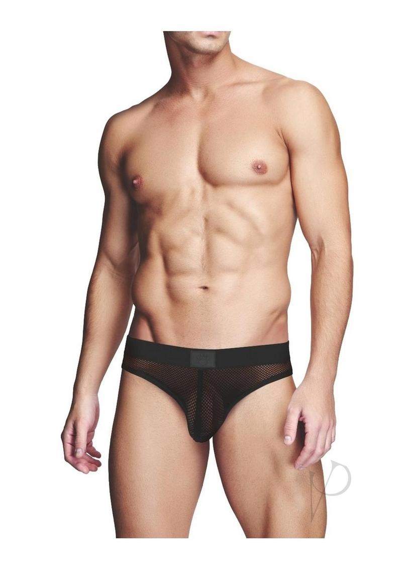Prowler RED Fishnet Ass-Less Brief - XXL - Black