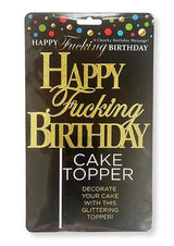 Happy F'ing Birthday Cake Topper - Gold/Black