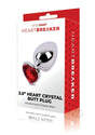 Whipsmart Heartbreaker Metal Butt Plug - Large - Silver/Red