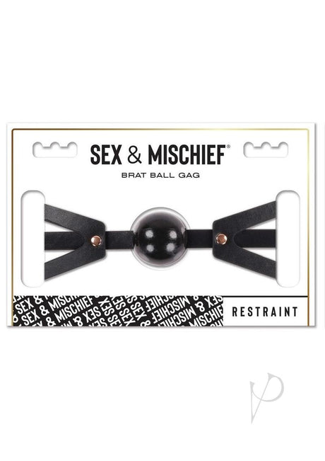 Sex and Mischief Brat Ball Gag - Black/Rose Gold