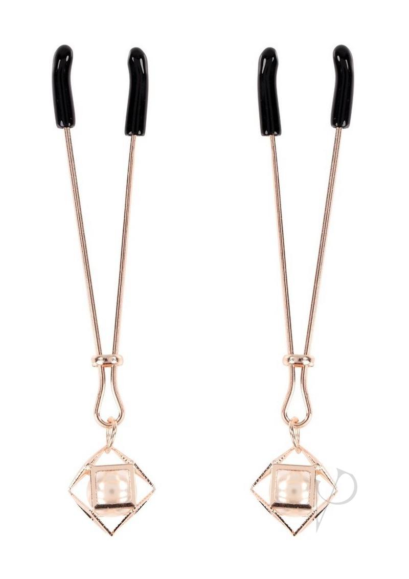 Sex and Mischief Brat Pearl Nipple Jewelry - Rose Gold/White