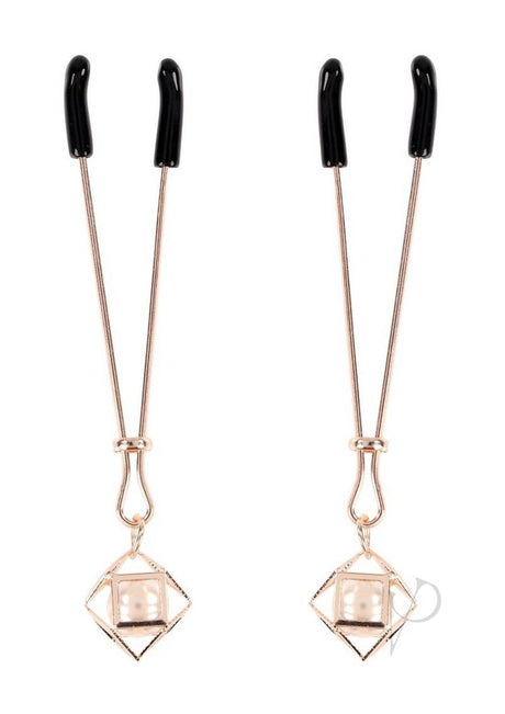 Sex and Mischief Brat Pearl Nipple Jewelry - Rose Gold/White