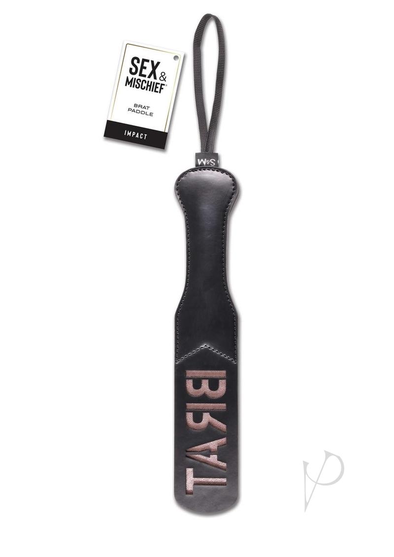 Sex and Mischief Brat Paddle - Black/Rose Gold