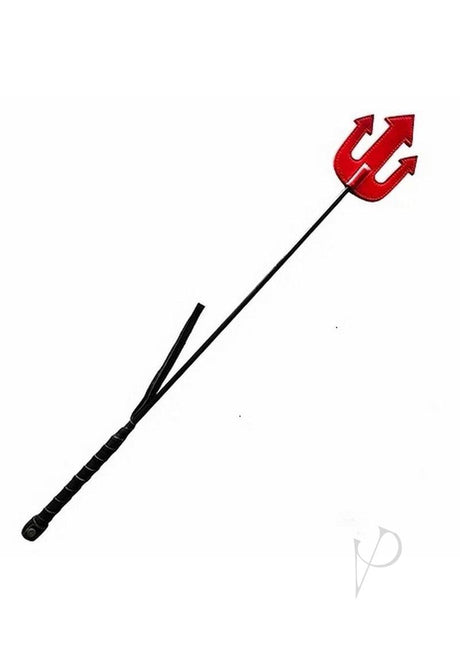 Rouge Devil Leather Riding Crop - Red/Black