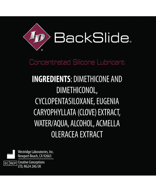 ID BackSlide Silicone Anal Lubricant 1oz