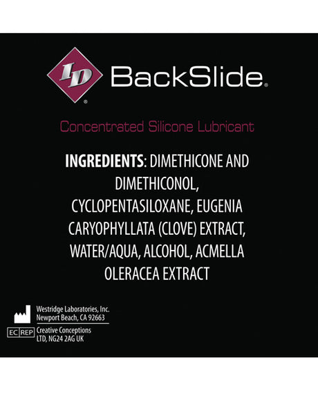 ID BackSlide Silicone Anal Lubricant 2.2oz