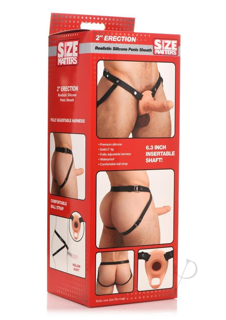 Size Matters 2 Erection Realistic Silicone Penis Sheath - Vanilla