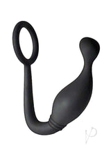 Butts Up P-Spot Pleasure Silicone Anal Plug and Cock Ring - Black