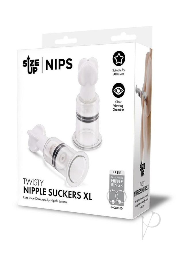 Size Up Twisty Nipple Suckers - XLarge - Clear/Black