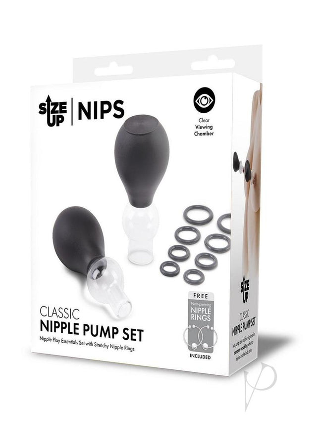 Size Up Classic Nipple Pump Set - Clear/Black