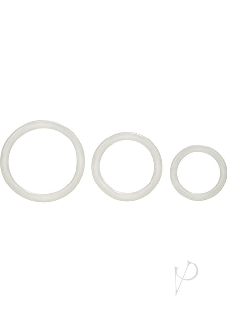 Tri Rings Cock Ring Set (3 Piece Set) - White