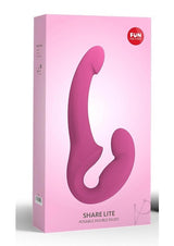 Share Lite Posable Double Dildo Silicone Strapless Strap-On - Blackberry