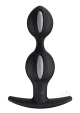 B Ball Duo Silicone Weighted Butt Plug - Black/Grey