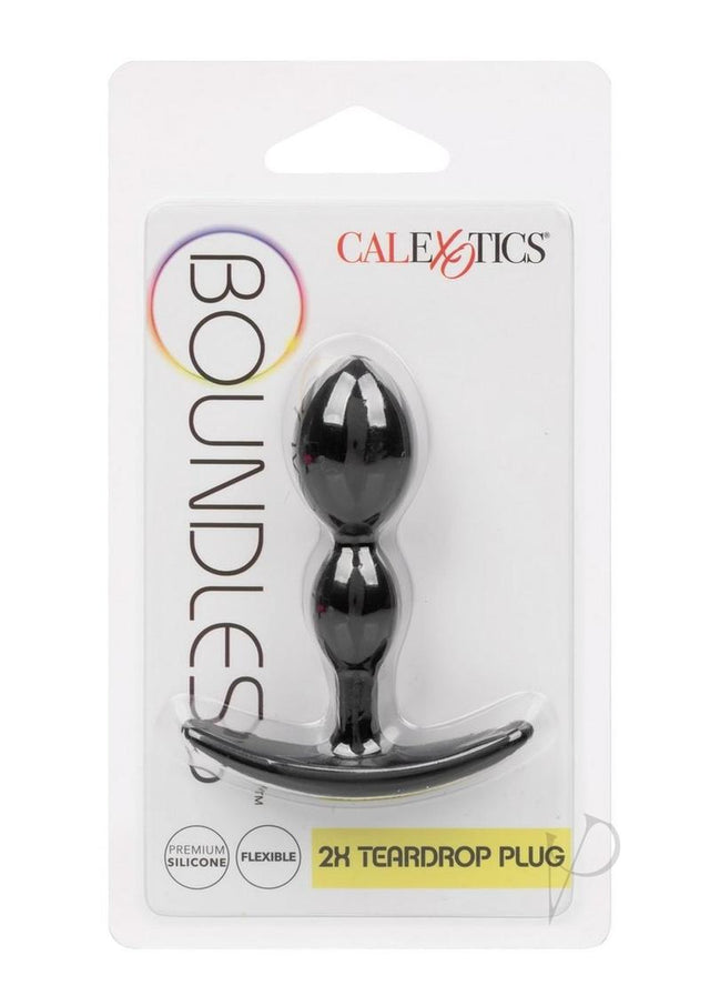 Boundless 2X Teardrop Silicone Anal Plug - Black