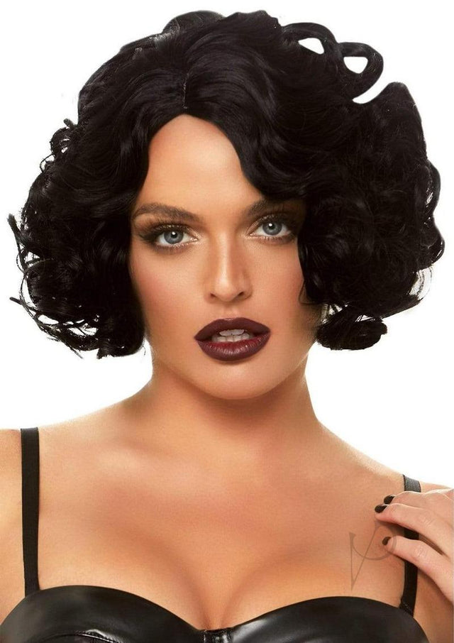 Leg Avenue Curly Bob Wig - O/S - Black