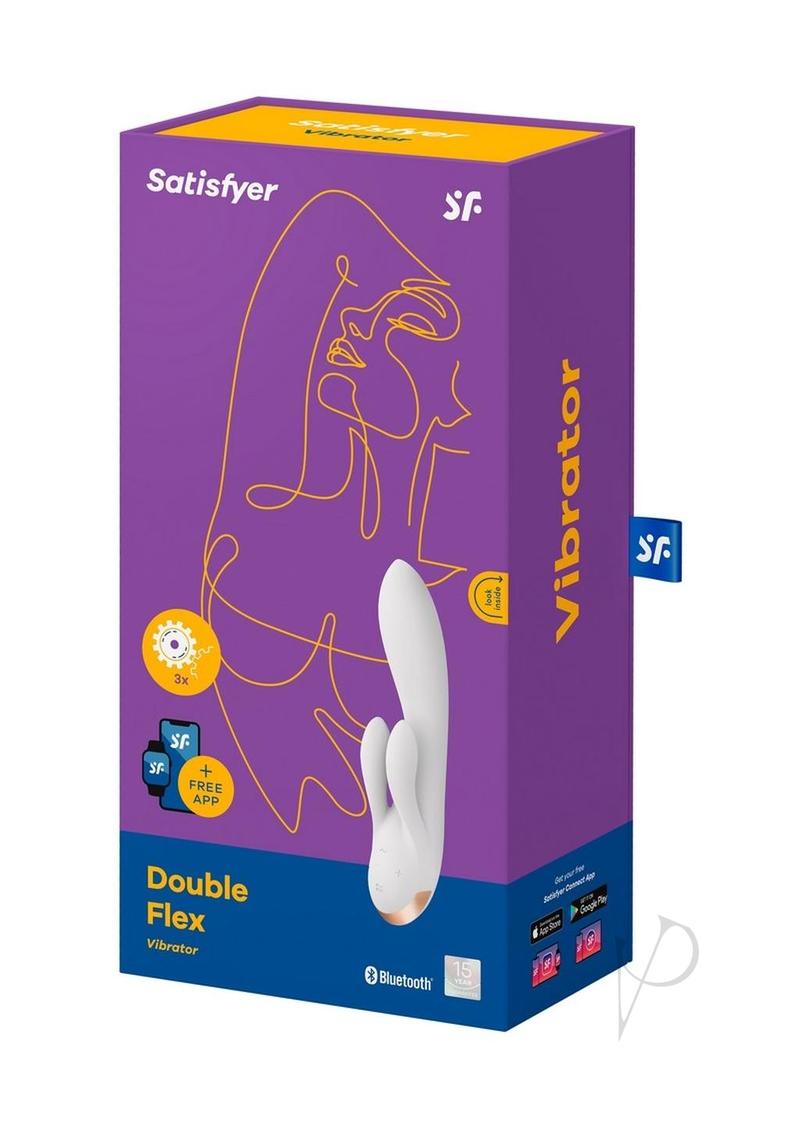 Satisfyer Double Flex Silicone Rabbit Vibrator - White