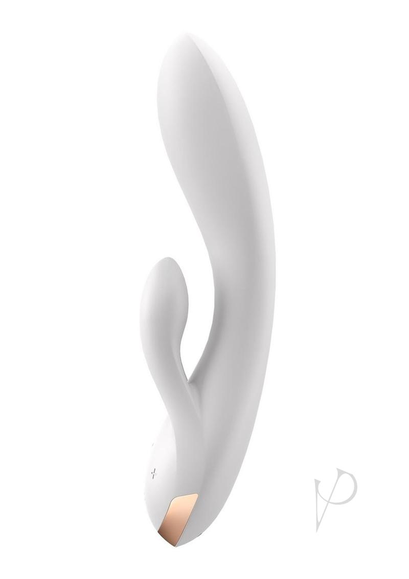 Satisfyer Double Flex Silicone Rabbit Vibrator - White