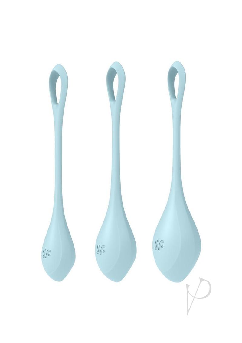 Satisfyer Yoni Power 2 Silicone Weighted Ben Wa Balls Set - Light Blue