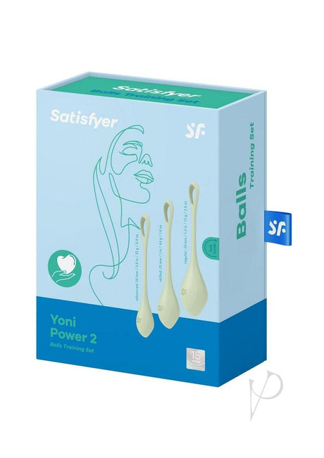 Satisfyer Yoni Power 2 Silicone Weighted Ben Wa Balls Set - Light Green