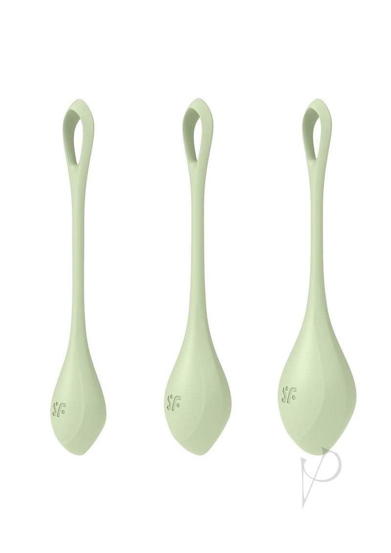 Satisfyer Yoni Power 2 Silicone Weighted Ben Wa Balls Set - Light Green