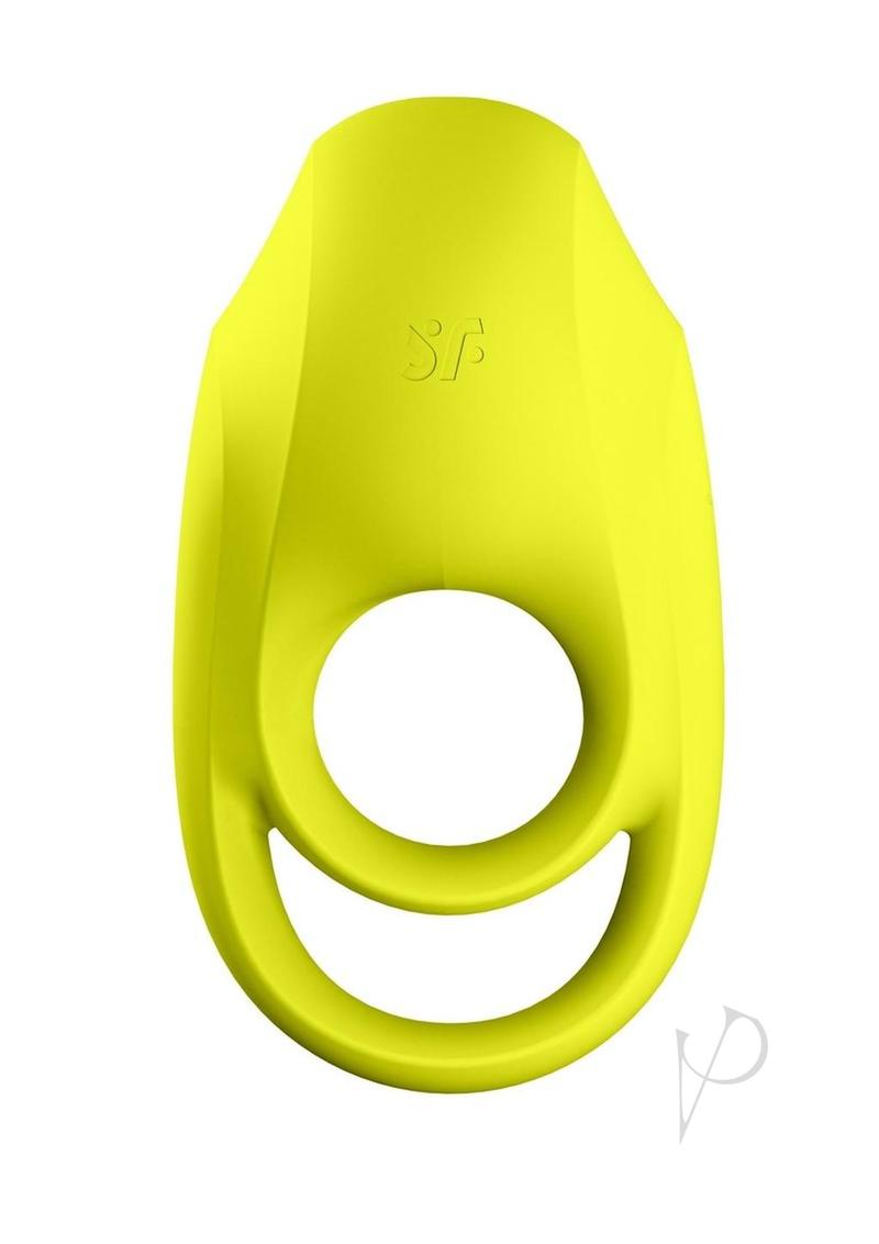 Satisfyer Spectacular Duo Silicone Vibrating Cock and Ball Ring - Neon Yellow