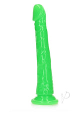 RealRock Slim Glow in the Dark Dildo with Suction Cup 11in - Green