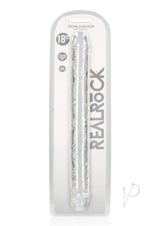 RealRock Crystal Clear Double Dong 18in - Clear