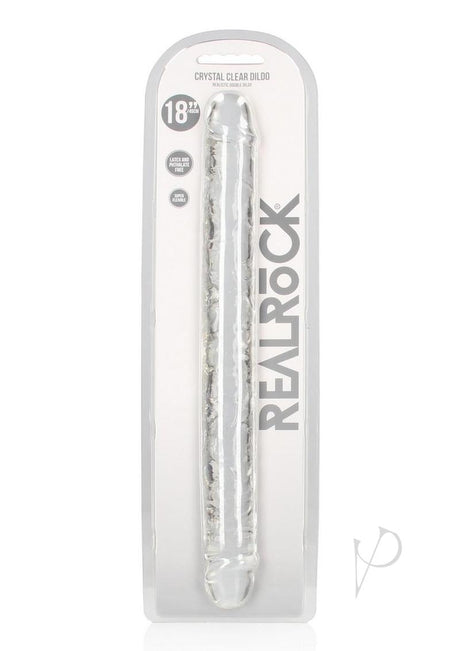 RealRock Crystal Clear Double Dong 18in - Clear
