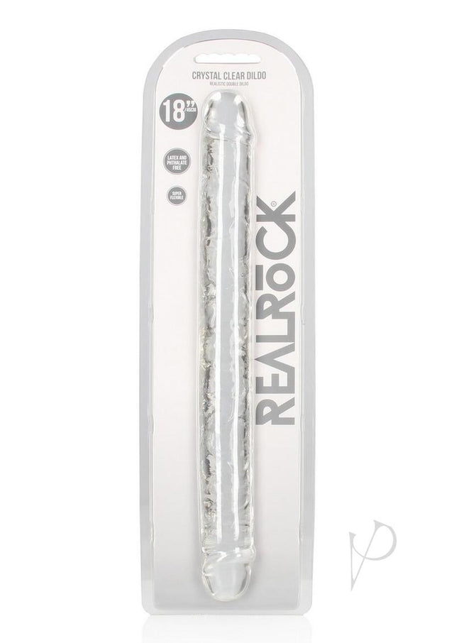 RealRock Crystal Clear Double Dong 18in - Clear