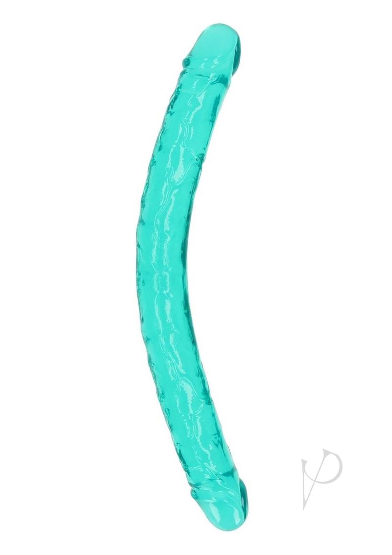 RealRock Crystal Clear Double Dong 18in - Turquoise
