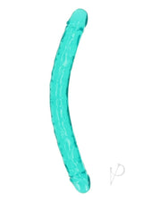 RealRock Crystal Clear Double Dong 18in - Turquoise