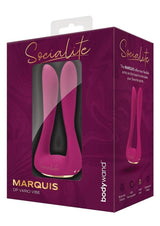 Bodywans Socialite Marquis Rechargeable Silicone DP Vibrator - Pink