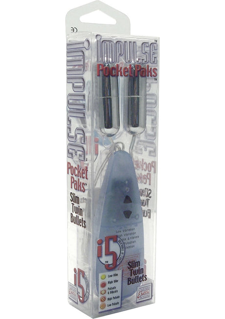 Pocket Exotics Impulse Slim Twin Bullets -Silver