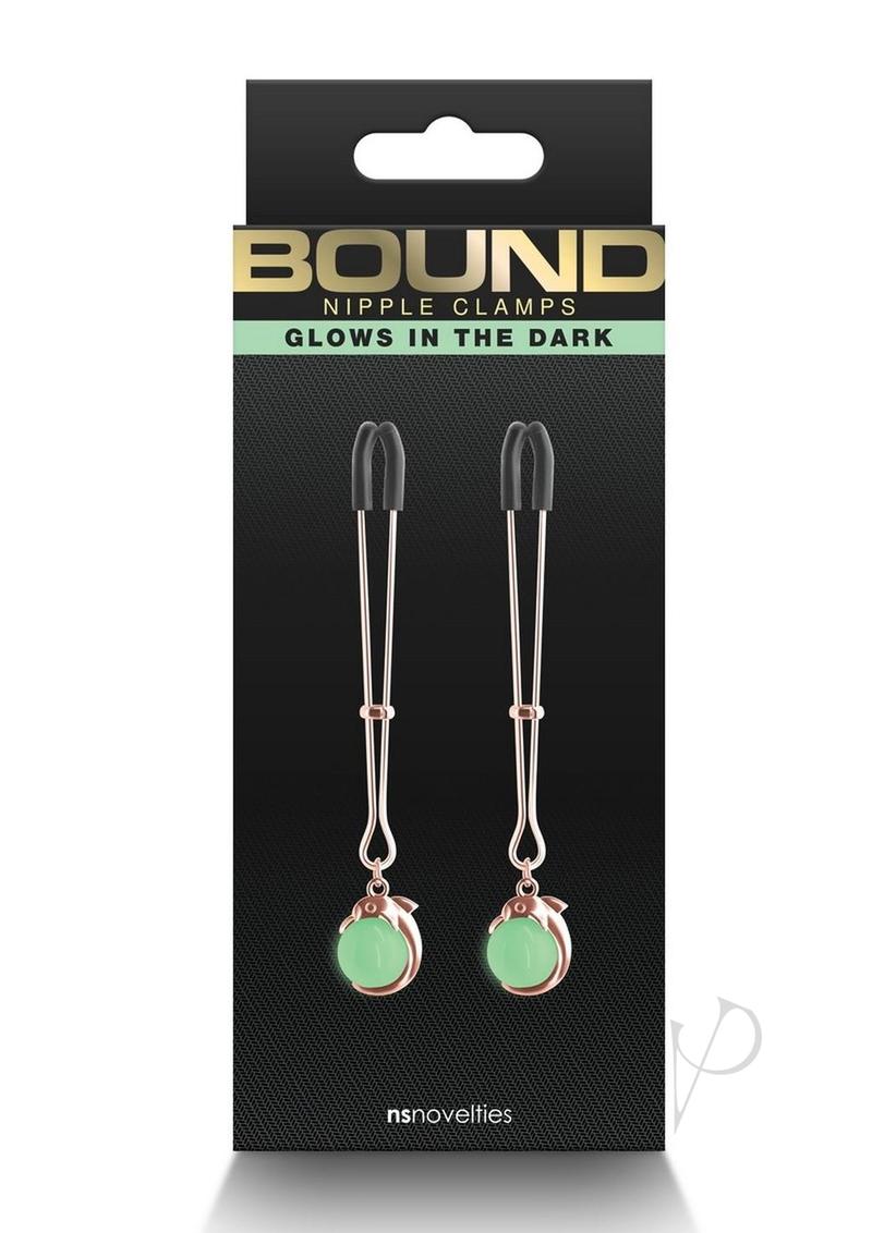 Bound Nipple Clamps G1 Iron Glow in the Dark - Rose Gold