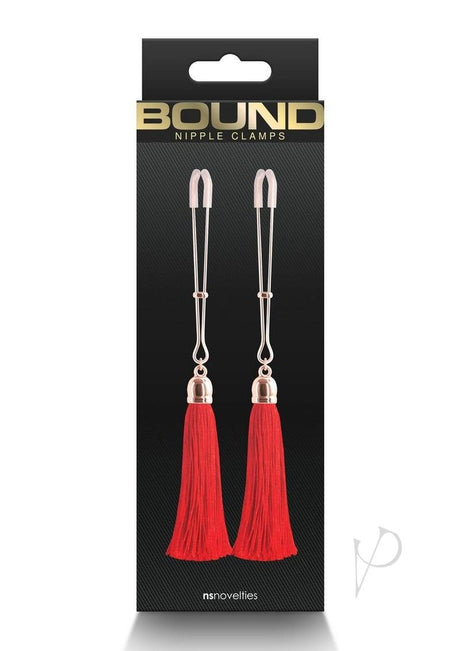 Bound Nipple Clamps T1 - Rose Gold/Red