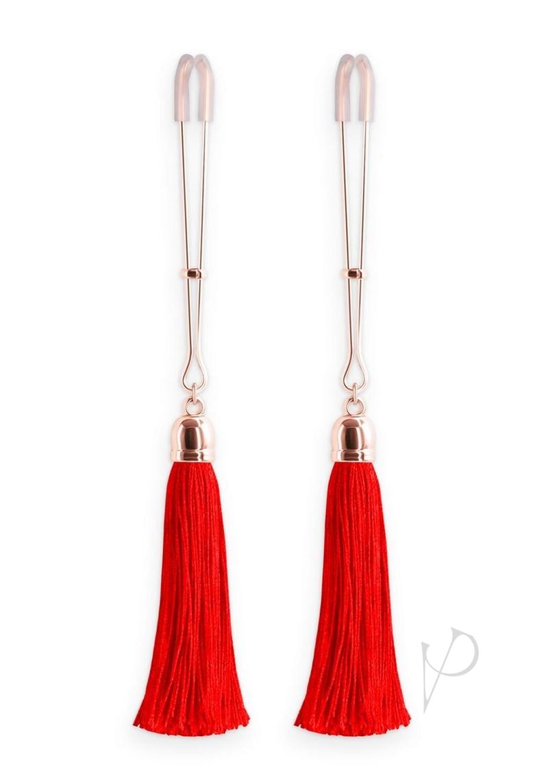 Bound Nipple Clamps T1 - Rose Gold/Red