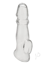 Blue Line Girthy Penis Enhancing Sleeve Extension 6.75in - Clear