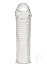 Blue Line Clear Textured Penis Enhancing Sleeve Extension 6.5in - Clear
