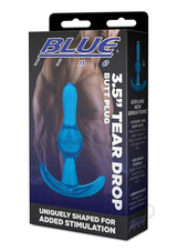 Blue Line Tear Drop Butt Plug 3.5in - Blue