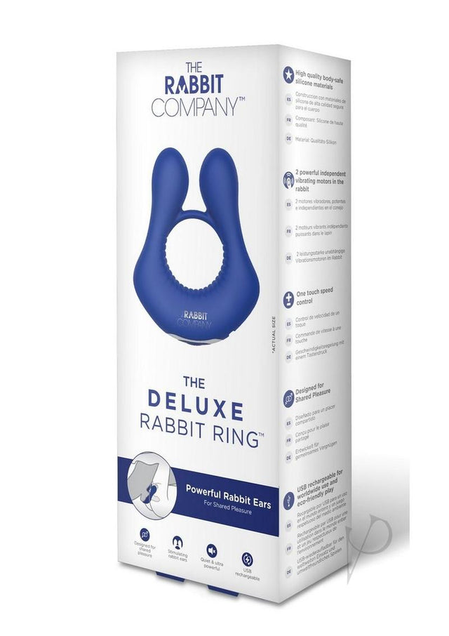 The Rabbit Company The Deluxe Rabbit Ring Rechargeable Silicone Couples Ring - Navy