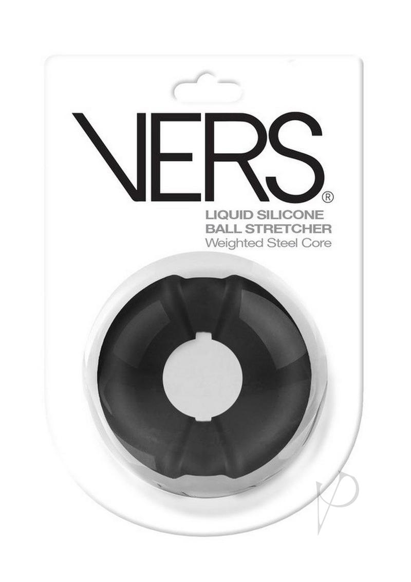 Vers Liquid Silicone Ball Stretcher Weighted Steel Core - Black