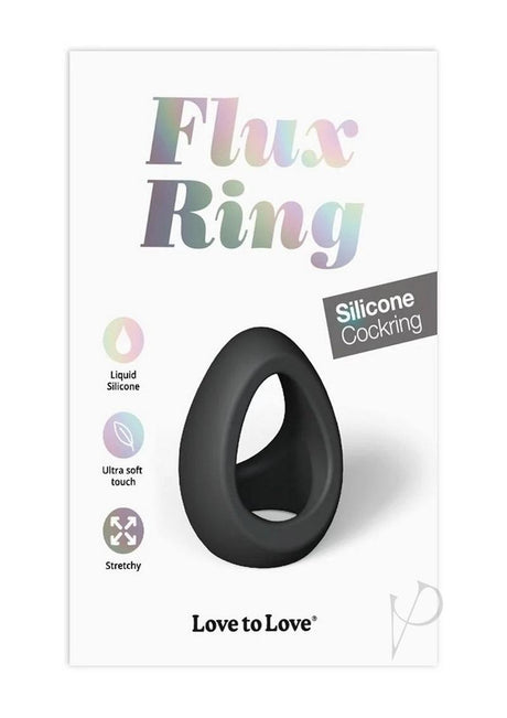 Love to Love Flux Ring Silicone Cock Ring - Black Onyx